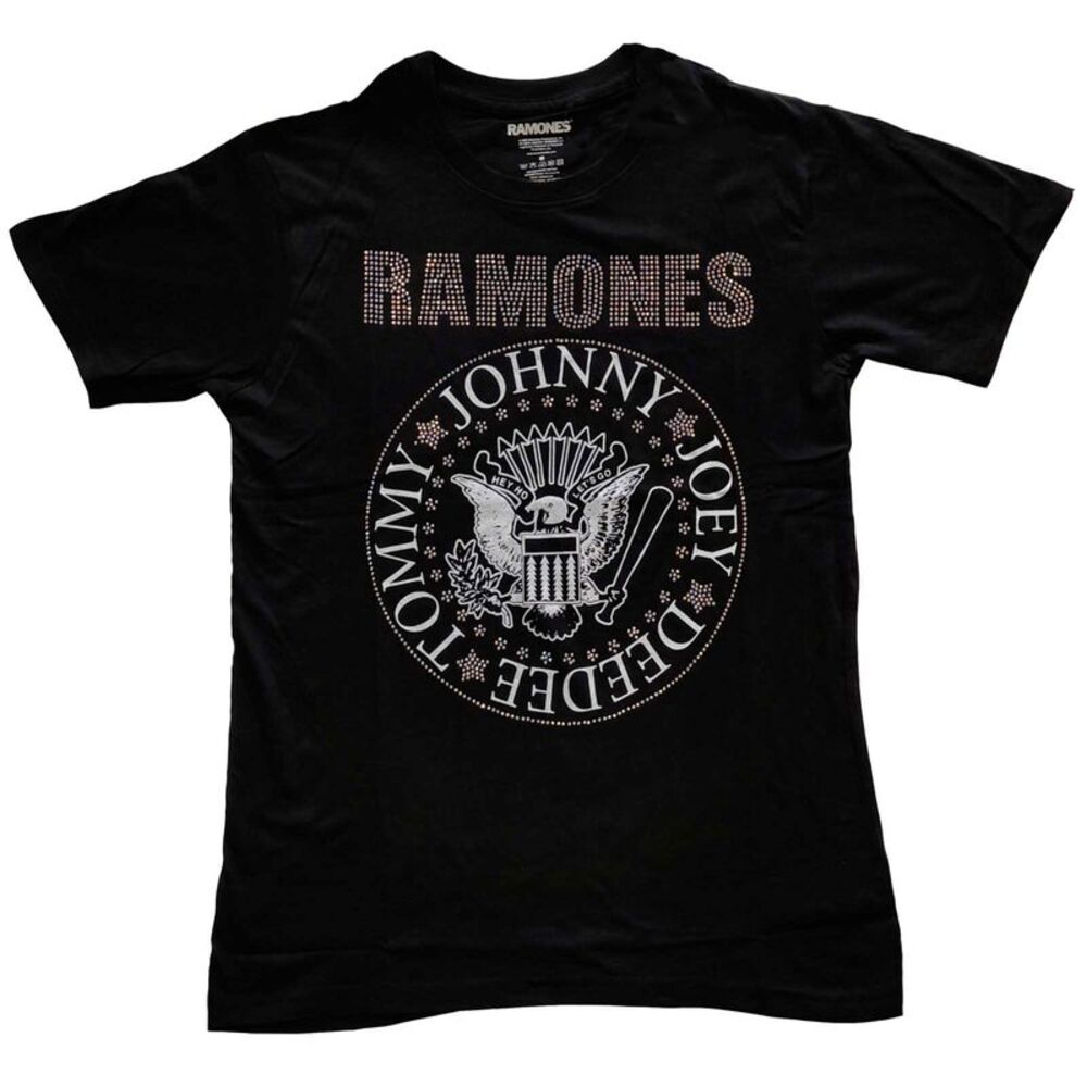 Ramones Unisex Adult Presidential Seal Embellished T-Shirt / Black